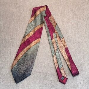 Enrico Coveri 100% Silk Tiger Stripe Tie